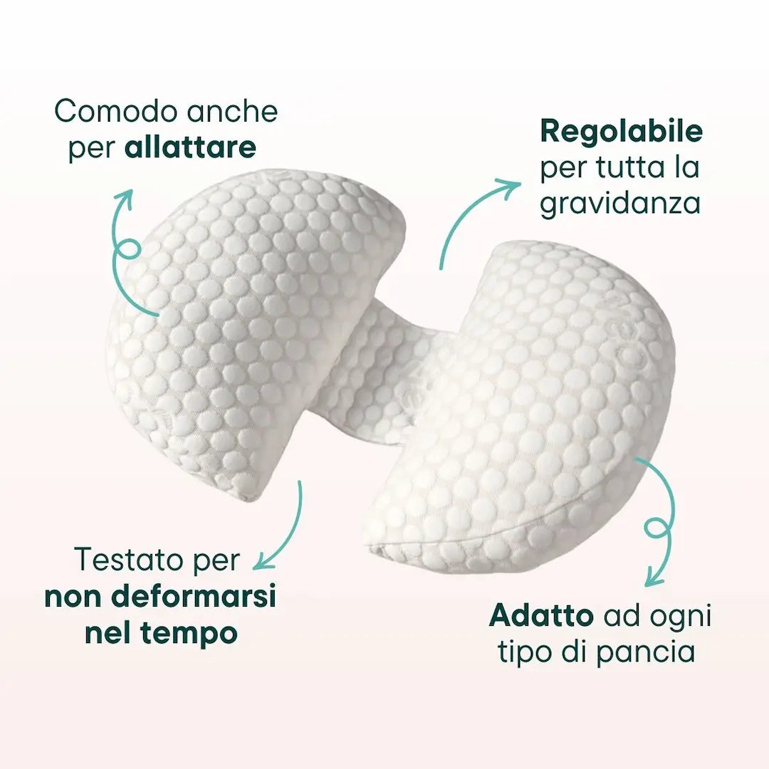 Veo - Cuscino maternità | Supporto ergonomico per pancia, schiena e gambe (3 in 1)